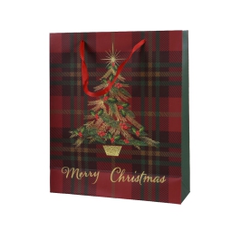 SHOPPER 10X26H32CM NATALE DECORO ALBERO