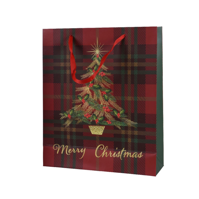 SHOPPER 10X26H32CM NATALE DECORO ALBERO
