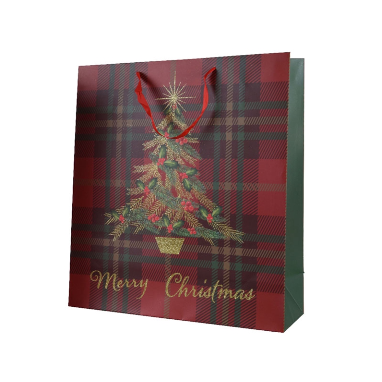 SHOPPER 12X30H42CM NATALE DECORO ALBERO