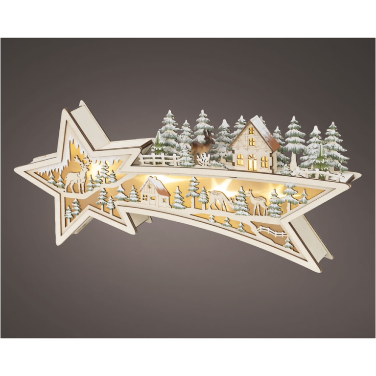 SCENARIO LED 43,50X5,5H18CM LEGNO STELLA COMETA