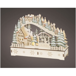 SCENARIO LED 22X6H16CM   LEGNO PAESAGGIO