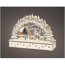 SCENARIO LED 20X6H15CM   LEGNO PAESAGGIO