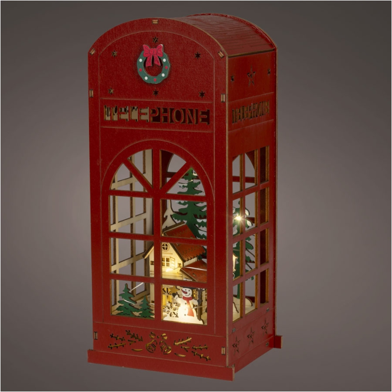 CABINA TELEFONICA ROSSA LED 13X10,50H28CM
