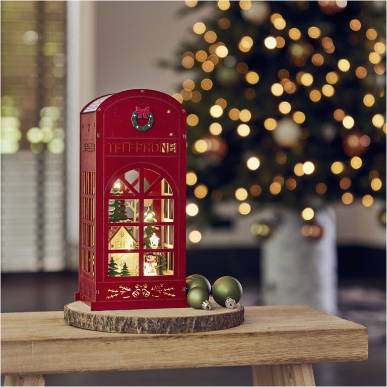 CABINA TELEFONICA ROSSA LED 13X10,50H28CM 2