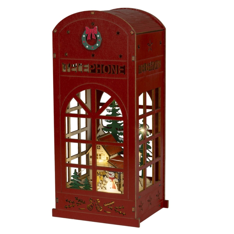 CABINA TELEFONICA ROSSA LED 13X10,50H28CM 3