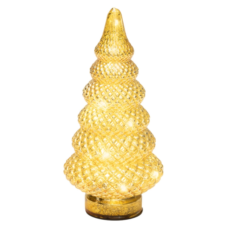 ALBERO ORO LED LUCE BIANCA H25,5CM 15L 2