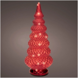 ALBERO ROSSO LED LUCE BIANCA H35,5CM 30L