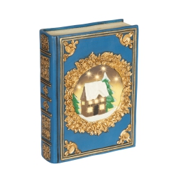 LIBRO LED H22CM BLU DETTAGLI ORO