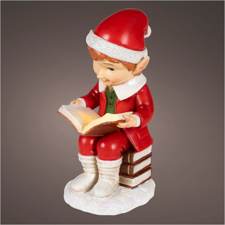 ELFO CON LIBRO LED H23,50CM 2