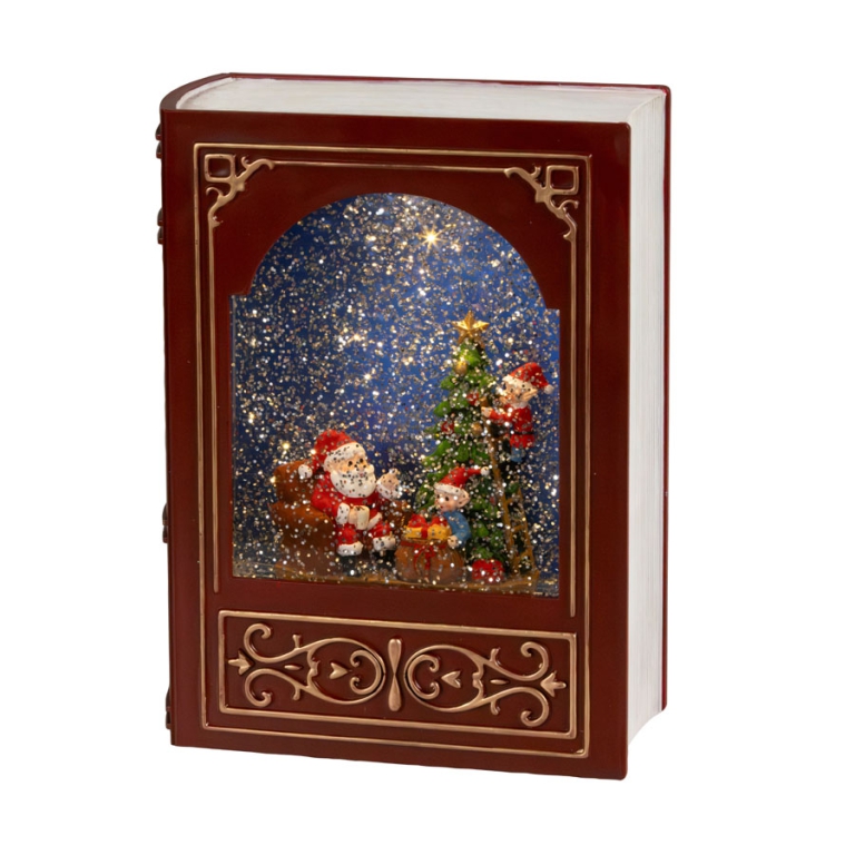 SCENARIO LED SFERACQUA   H23,50CM LIBRO ROSSO