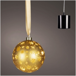 SFERA ROTANTE DORATA DECORATA LED D14CM