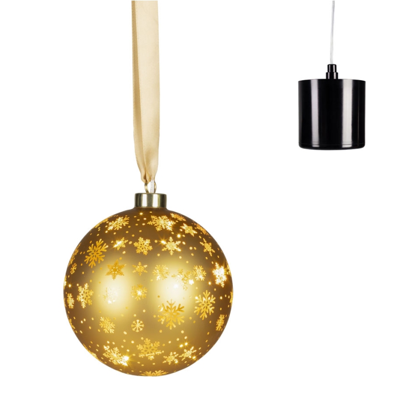SFERA ROTANTE DORATA DECORATA LED D14CM 2