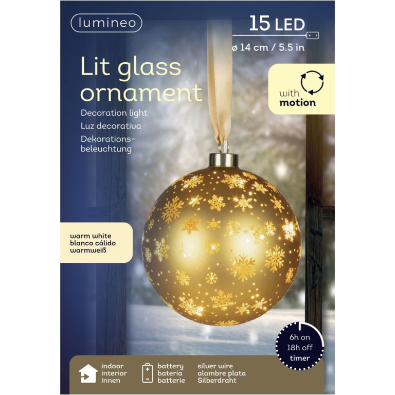 SFERA ROTANTE DORATA DECORATA LED D14CM 3