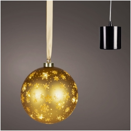 SFERA ROTANTE DORATA DECORATA DECORO LED D19CM