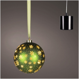 SFERA ROTANTE VERDE DECORATA DECORO LED D19CM