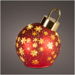 SFERA ROTANTE ROSSA CON BASE LED D14H18CM