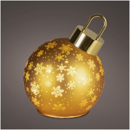 SFERA ROTANTE DORATA CON BASE LED D14H18CM