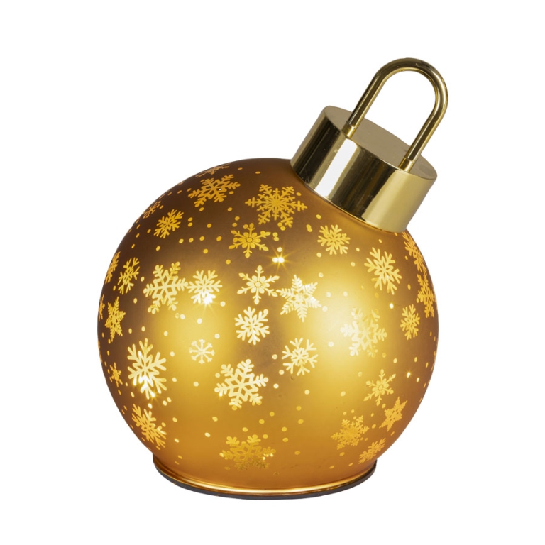 SFERA ROTANTE DORATA CON BASE LED D14H18CM 2
