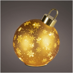 SFERA ROTANTE DORATA CON BASE LED D18H23CM