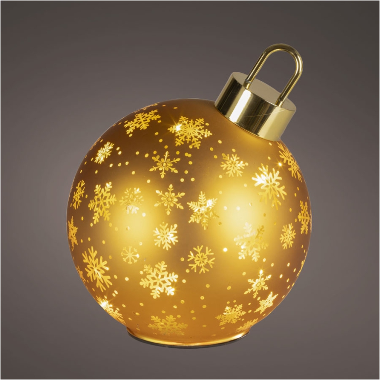 SFERA ROTANTE DORATA CON BASE LED D18H23CM
