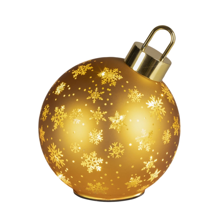 SFERA ROTANTE DORATA CON BASE LED D18H23CM 2