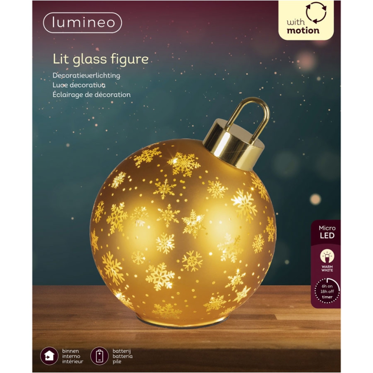 SFERA ROTANTE DORATA CON BASE LED D18H23CM 3