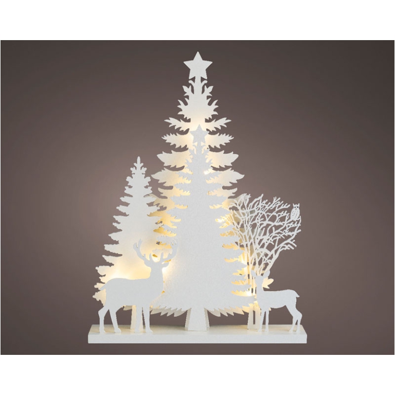 SCENARIO LED 5X30H40CM FORESTA BIANCO