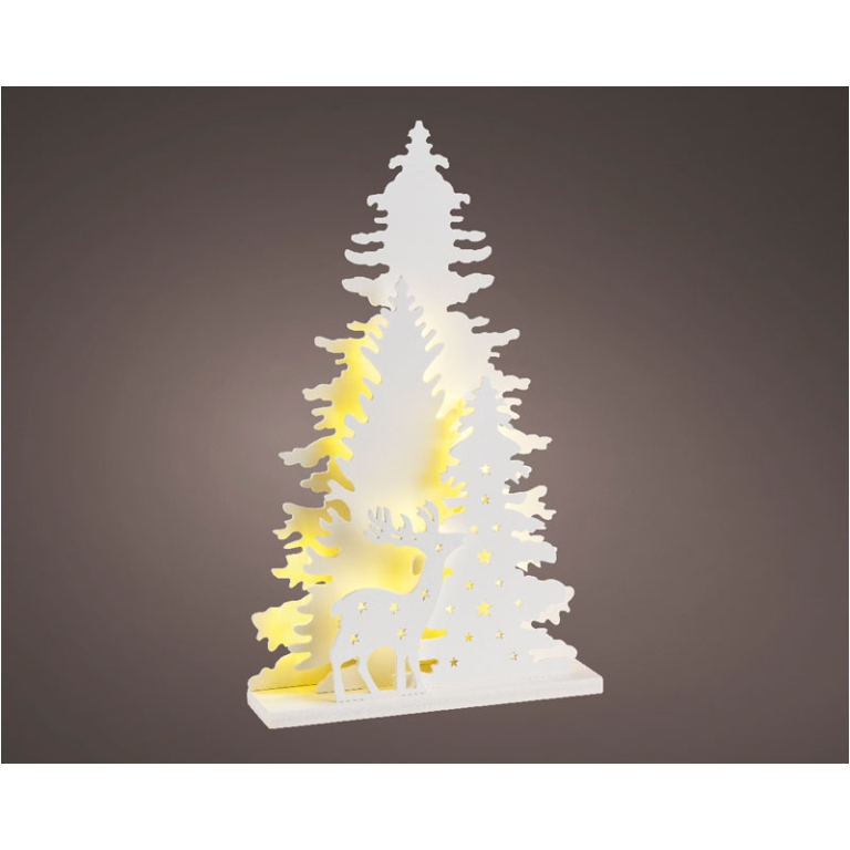 SCENARIO LED 5X22H36CM FORESTA BIANCO