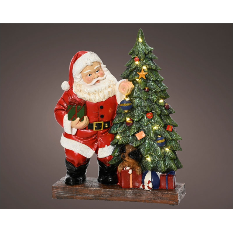 DECORO BABBO NATALE H30CM LED