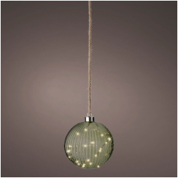 SFERA MICROLED D14CM VERDE LUCE CALDA DA APPENDERE