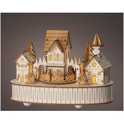 SCENARIO LED 12X22H15CM VILLAGGIO CON MOVIMENTO
