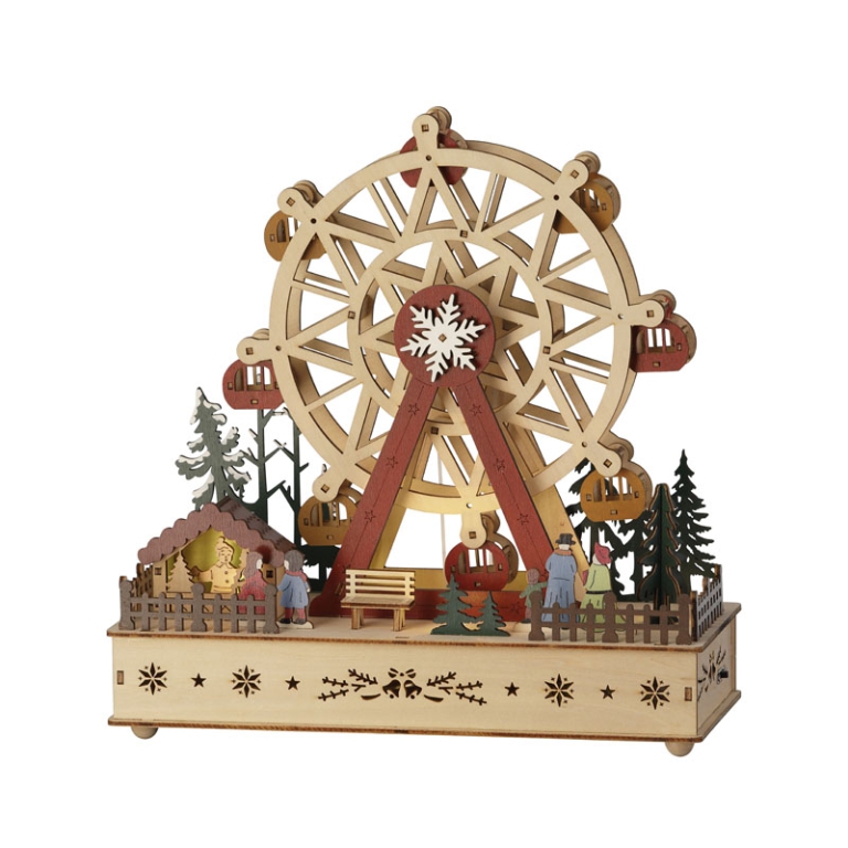 SCENARIO LED LEGNO COLORATO 12X28H28,3CM MOVIMENTO 2