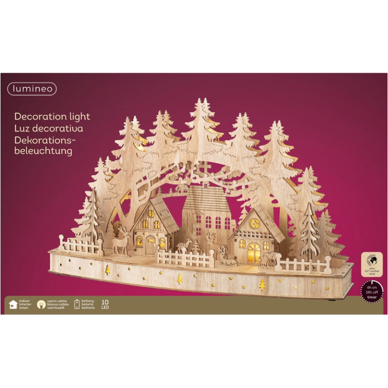 SCENARIO LED LEGNO 8X30H13,50CM 3
