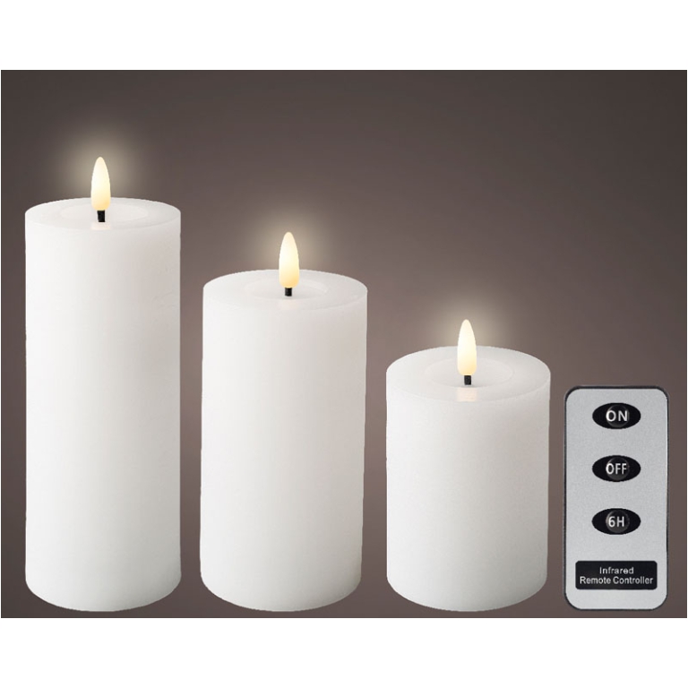 CANDELA LED A BATTERIA   SET 3PZ CON TELECOMANDO
