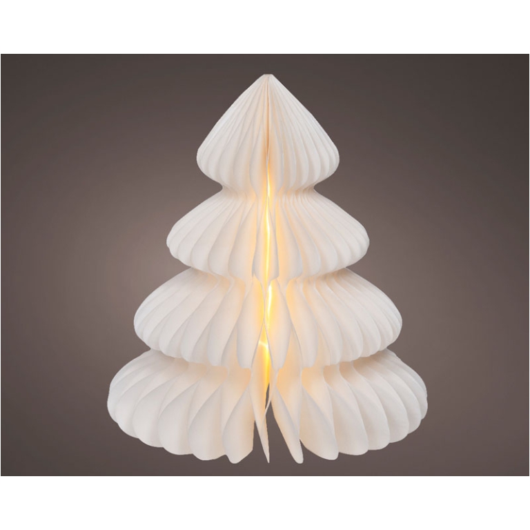 DECORO LED ALBERO CARTA  D24H28CM BIANCO