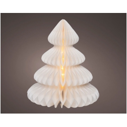 DECORO LED ALBERO CARTA  D42H48CM BIANCO