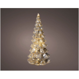 ALBERO VETRO ARGENTATO MICRO LED LUCE CALDA H21CM
