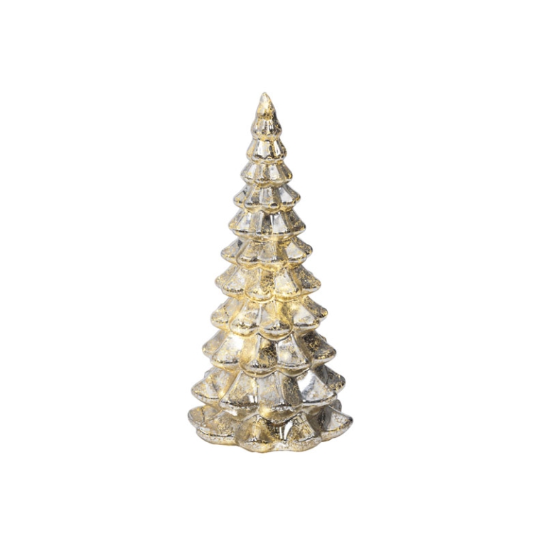 ALBERO VETRO ARGENTATO MICRO LED LUCE CALDA H21CM 2
