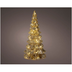 ALBERO VETRO DORATO MICRO LED LUCE CALDA H21CM