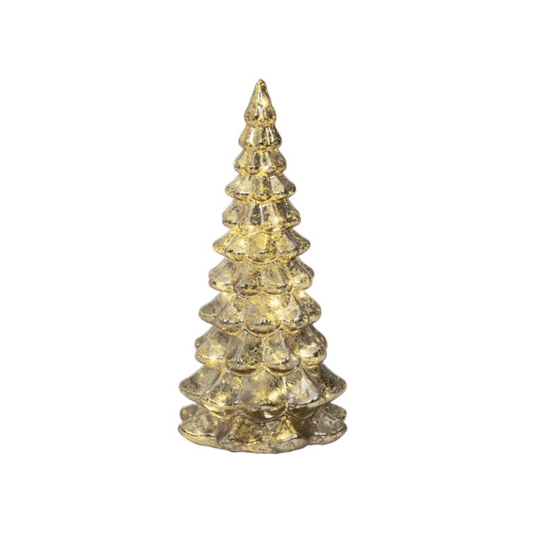 ALBERO VETRO DORATO MICRO LED LUCE CALDA H21CM 3