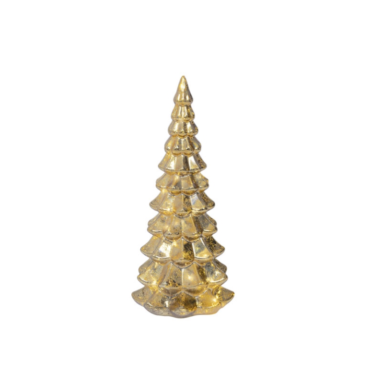 ALBERO VETRO DORATO MICRO LED LUCE CALDA H32CM 2