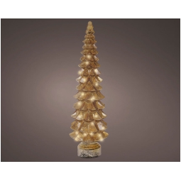 ALBERO VETRO DORATO MICRO LED LUCE CALDA H55CM