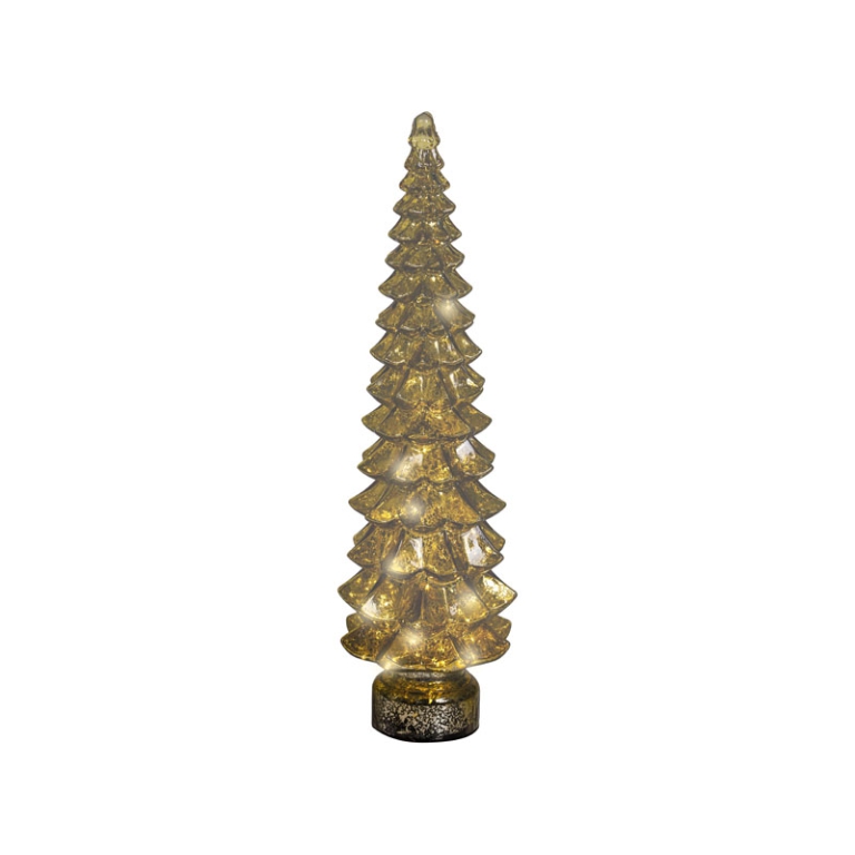 ALBERO VETRO DORATO MICRO LED LUCE CALDA H55CM 2