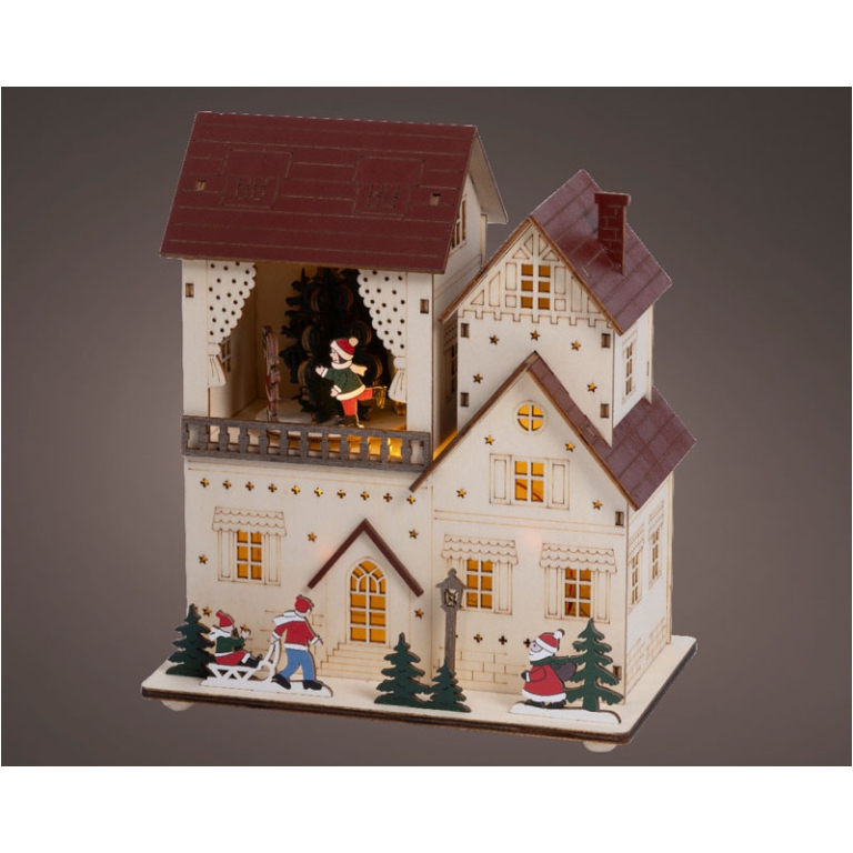 SCENARIO LED 12X19H22CM LEGNO COLORATO