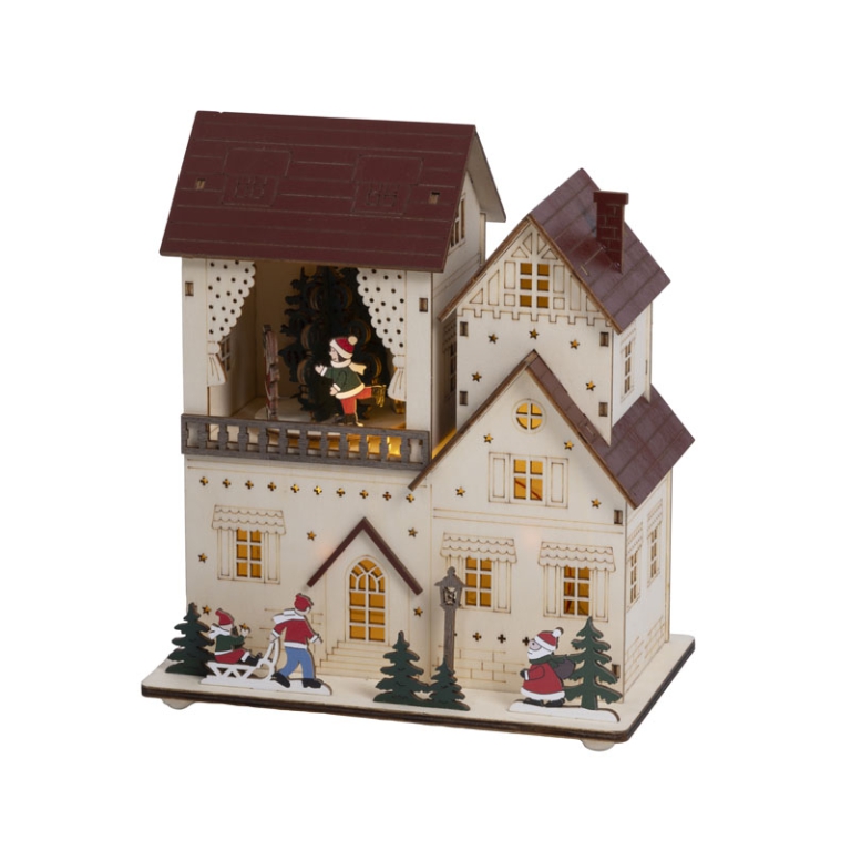 SCENARIO LED 12X19H22CM LEGNO COLORATO 2