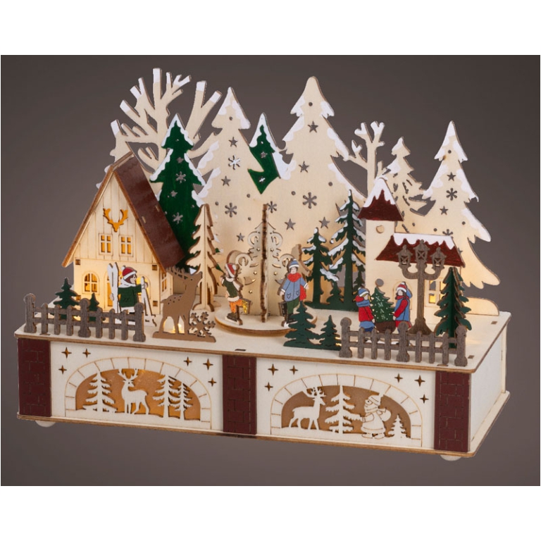 SCENARIO LED 12X28H20CM LEGNO COLORATO
