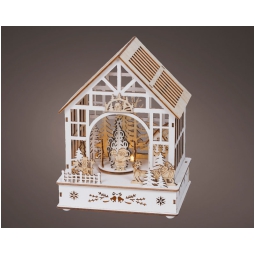 SCENARIO LED 15X18H24CM LEGNO BIANCO
