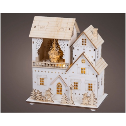 SCENARIO LED 12X19H22CM LEGNO BIANCO