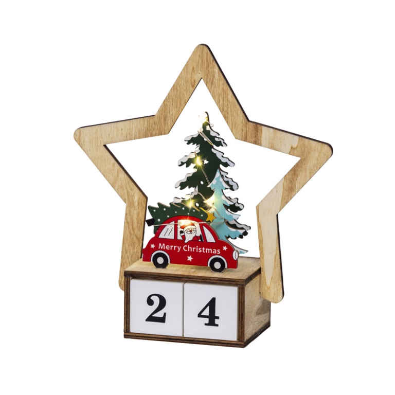 SCENARIO LED 7X19H20CM LEGNO COLORATO GIORNI 2