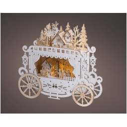 SCENARIO LED 8X25H23CM LEGNO BIANCO